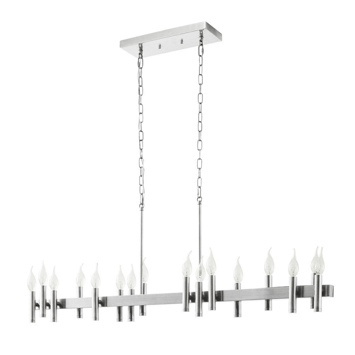 Varaluz 357N16SN 16 Light Linear Pendant, Satin Nickel