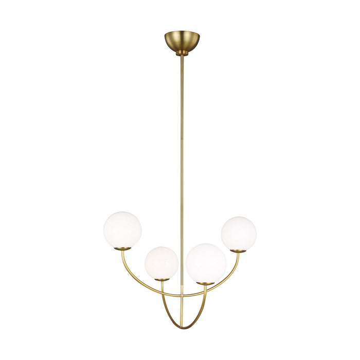 Visual Comfort Studio AEC1054BBS Four Light Chandelier, Burnished Brass