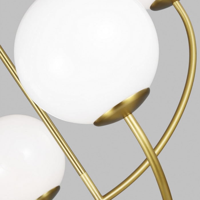 Visual Comfort Studio AEC1054BBS Four Light Chandelier, Burnished Brass