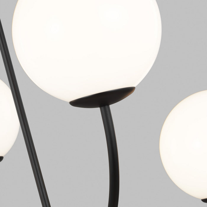 Visual Comfort Studio AEC1054MBK Four Light Chandelier, Midnight Black