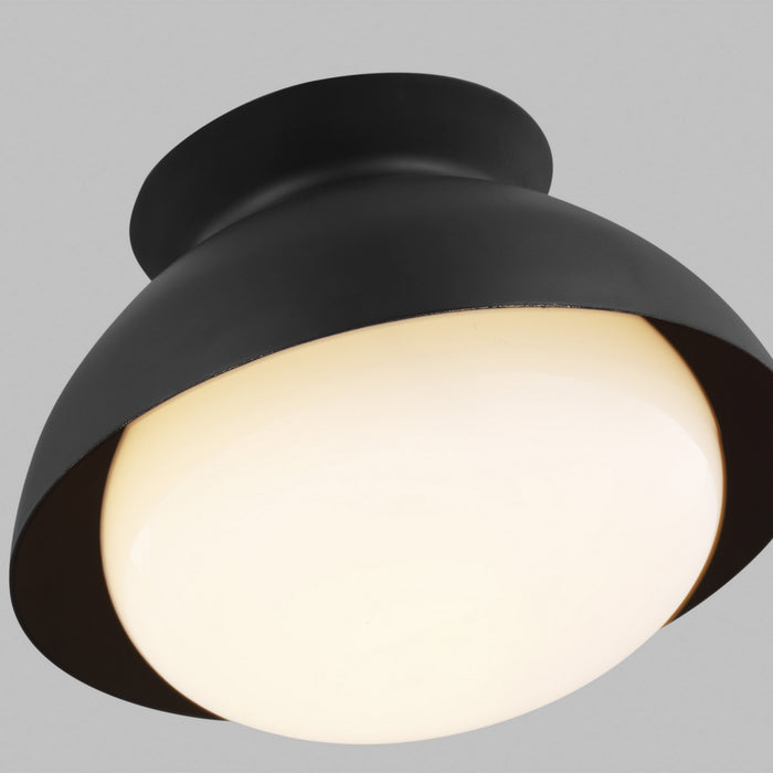 Visual Comfort Studio AEF1001MBK One Light Flush Mount, Midnight Black