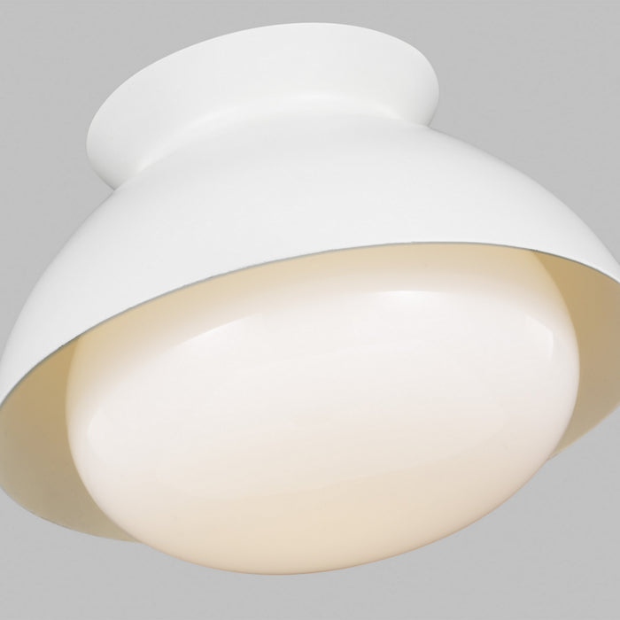 Visual Comfort Studio AEF1001MWT One Light Flush Mount, Matte White