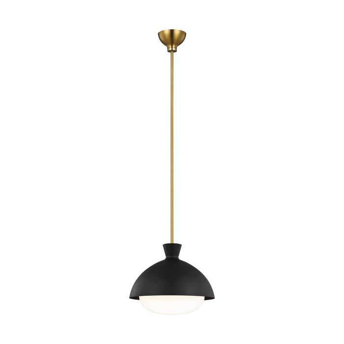 Visual Comfort Studio AEP1031BBSMBK One Light Pendant, Midnight Black and Burnished Brass