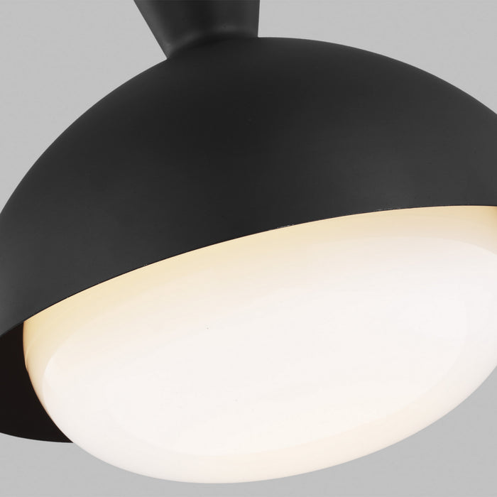 Visual Comfort Studio AEP1031BBSMBK One Light Pendant, Midnight Black and Burnished Brass