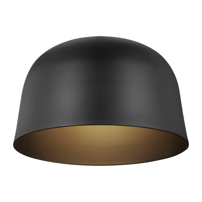 Visual Comfort Modern 700FMFND15B-LED930 LED Flush Mount, Nightshade Black