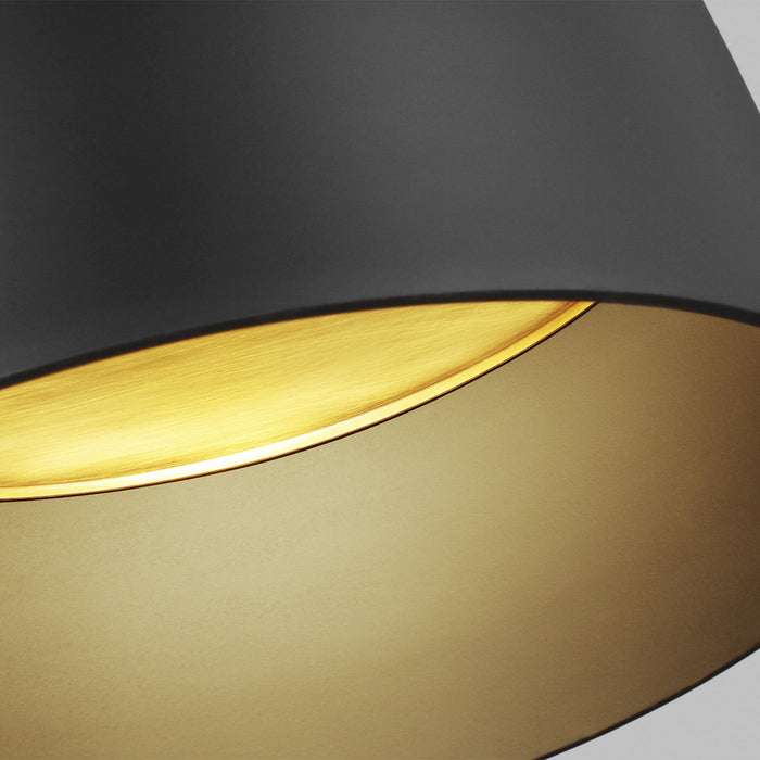 Visual Comfort Modern 700FMFND15B-LED930-277 LED Flush Mount, Nightshade Black