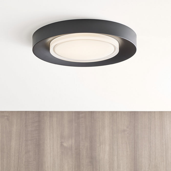 Visual Comfort Modern 700FMHLO16B-LED927 LED Flush Mount, Nightshade Black