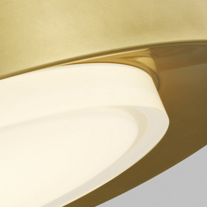 Visual Comfort Modern 700FMHLO16NB-LED927 LED Flush Mount, Natural Brass