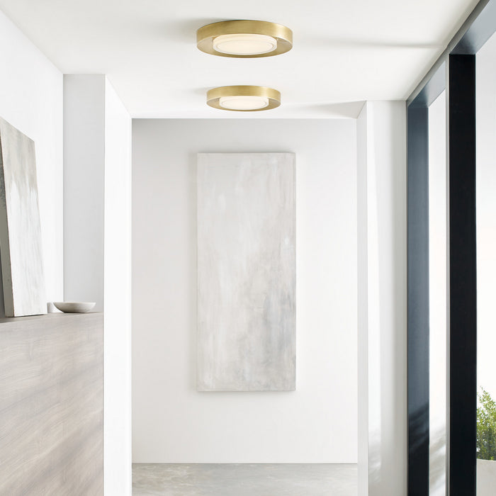 Visual Comfort Modern 700FMHLO16NB-LED927 LED Flush Mount, Natural Brass