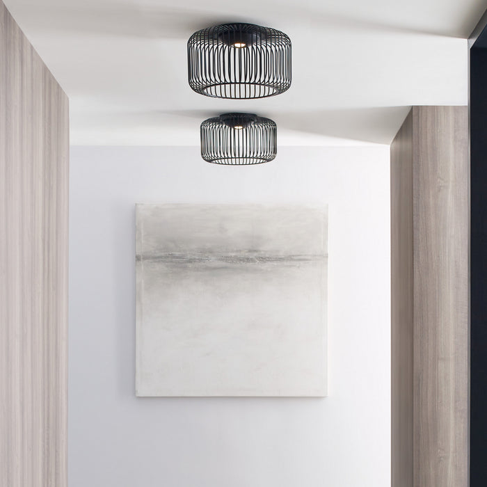 Visual Comfort Modern 700FMKAI15B-LED930 LED Flush Mount, Nightshade Black
