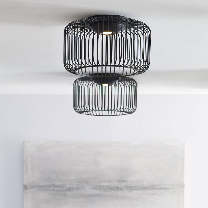 Visual Comfort Modern 700FMKAI15B-LED930 LED Flush Mount, Nightshade Black