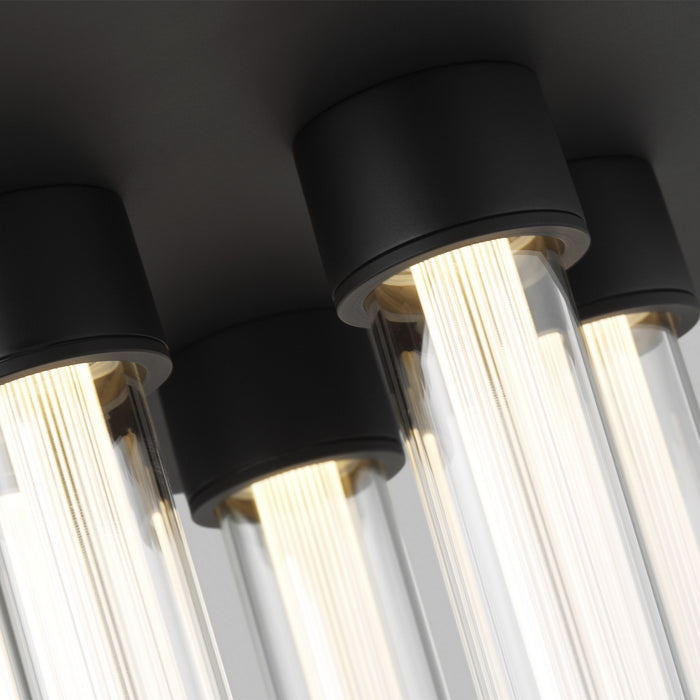 Visual Comfort Modern 700FMKLA13B-LED927-277 LED Flush Mount, Nightshade Black