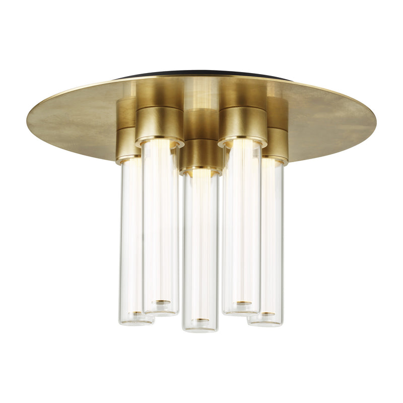 Visual Comfort Modern 700FMKLA13NB-LED927-277 LED Flush Mount, Natural Brass