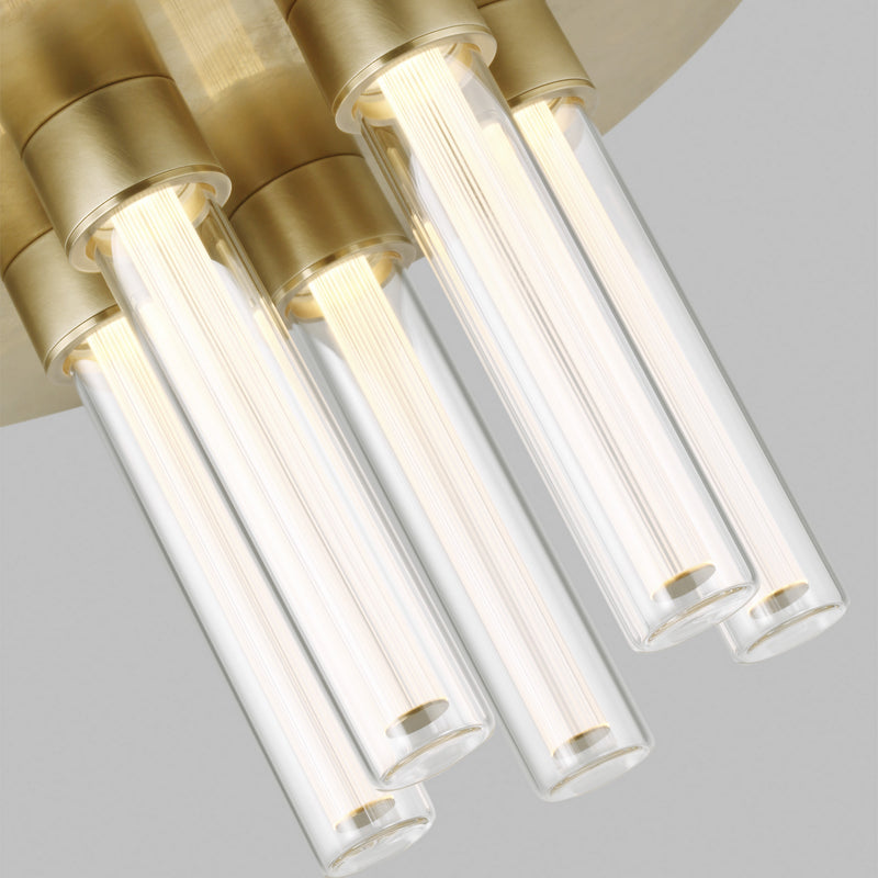Visual Comfort Modern 700FMKLA13NB-LED927-277 LED Flush Mount, Natural Brass