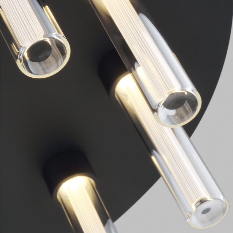 Visual Comfort Modern 700FMKLA22B-LED927-277 LED Flush Mount, Nightshade Black