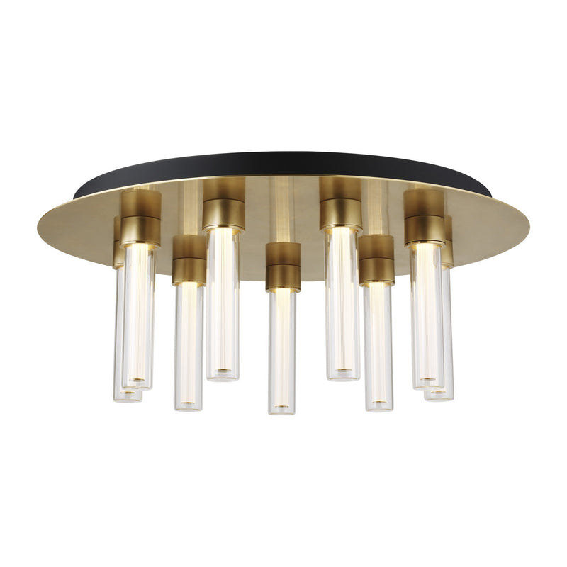 Visual Comfort Modern 700FMKLA22NB-LED927-277 LED Flush Mount, Natural Brass