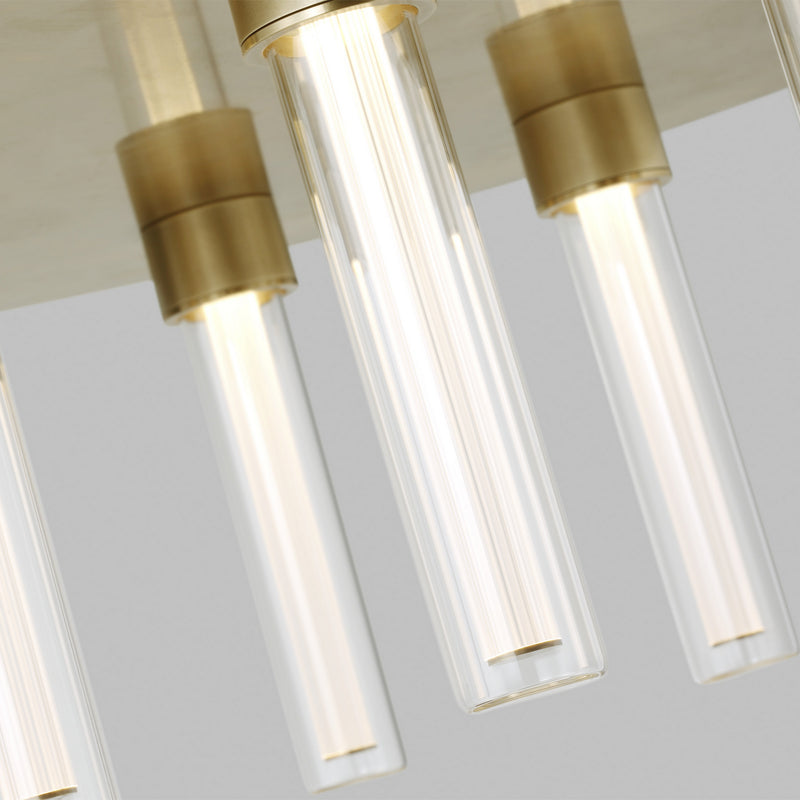 Visual Comfort Modern 700FMKLA22NB-LED927-277 LED Flush Mount, Natural Brass