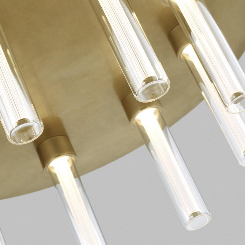 Visual Comfort Modern 700FMKLA22NB-LED927-277 LED Flush Mount, Natural Brass