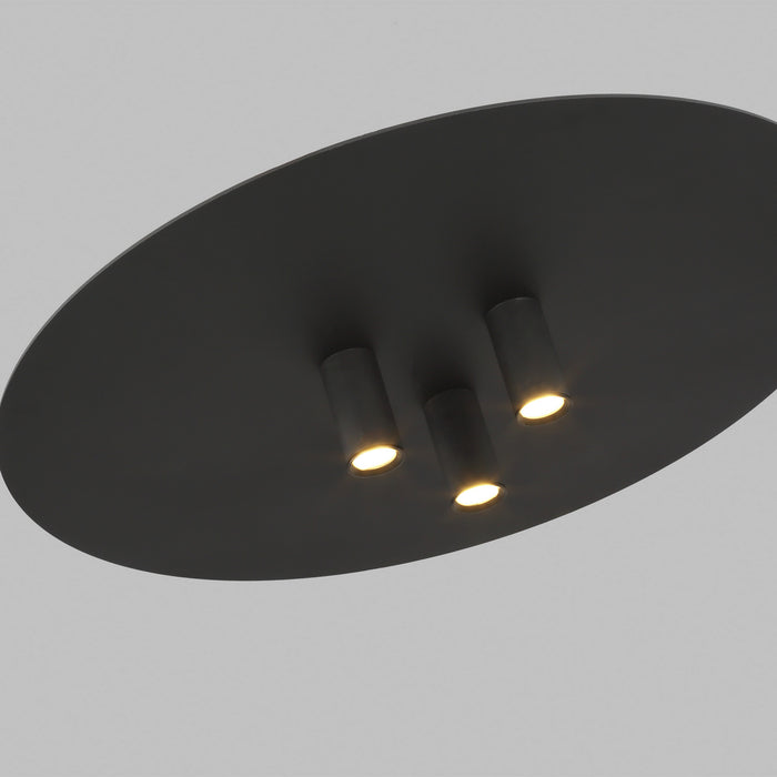 Visual Comfort Modern 700FMPNT16B-LED930-277 LED Flush Mount, Nightshade Black