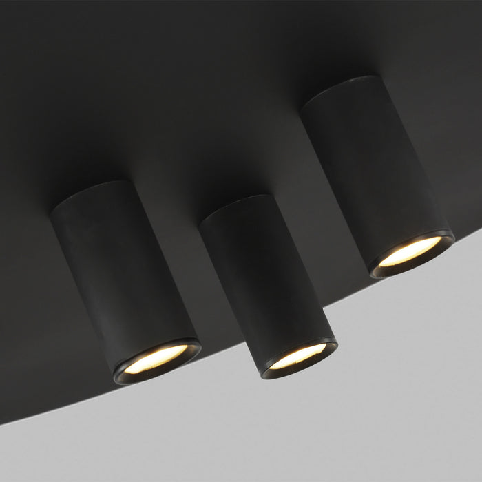 Visual Comfort Modern 700FMPNT16B-LED930-277 LED Flush Mount, Nightshade Black
