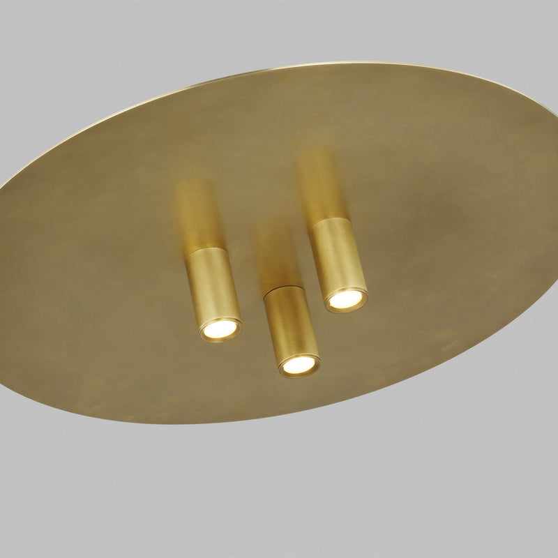 Visual Comfort Modern 700FMPNT16NB-LED930-277 LED Flush Mount, Natural Brass