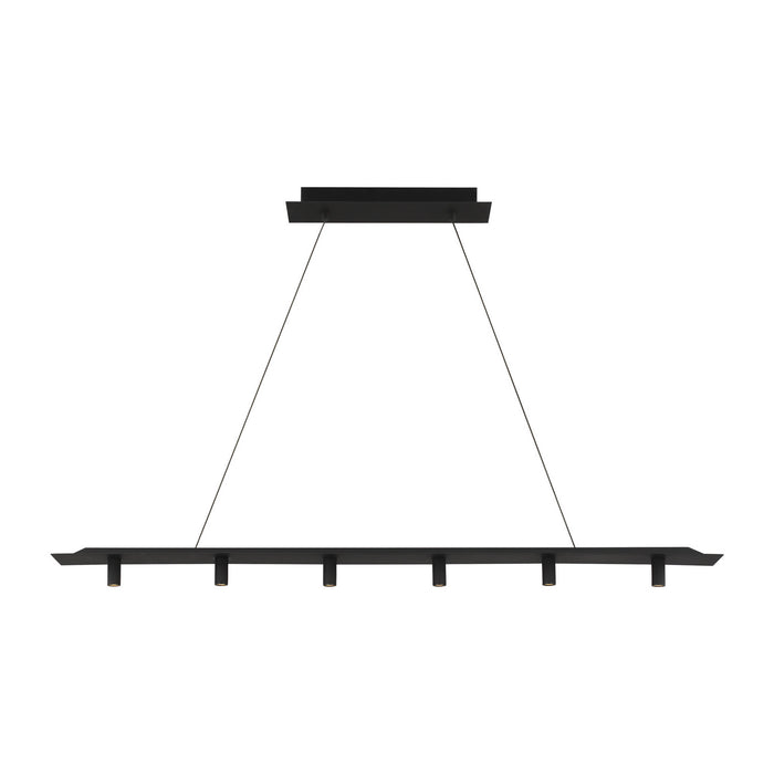 Visual Comfort Modern 700LSPNT50B-LED930-277 LED Linear Suspension, Nightshade Black