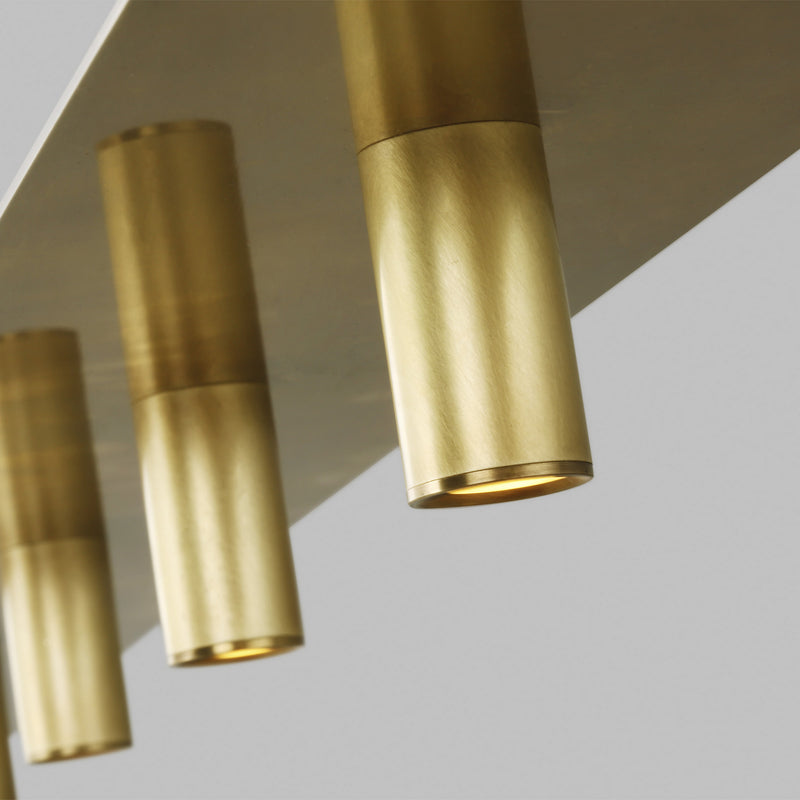 Visual Comfort Modern 700LSPNT50NB-LED930 LED Linear Suspension, Natural Brass