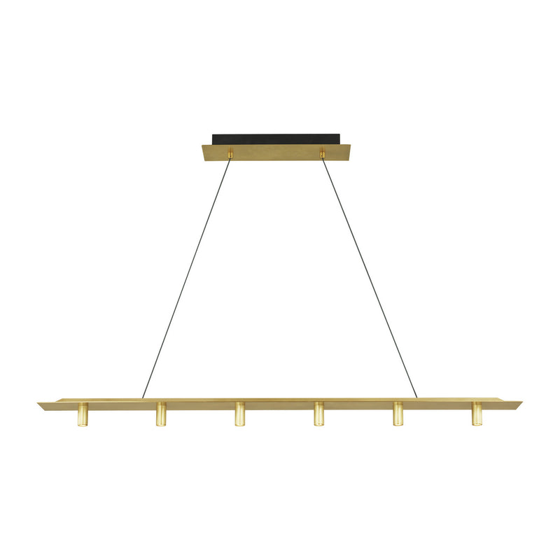 Visual Comfort Modern 700LSPNT50NB-LED930-277 LED Linear Suspension, Natural Brass