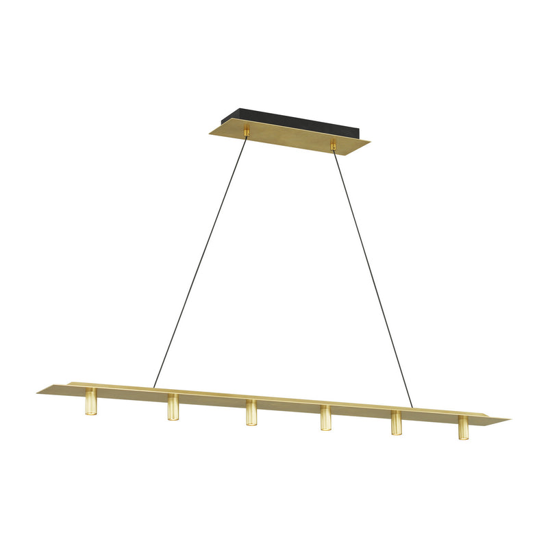 Visual Comfort Modern 700LSPNT50NB-LED930-277 LED Linear Suspension, Natural Brass