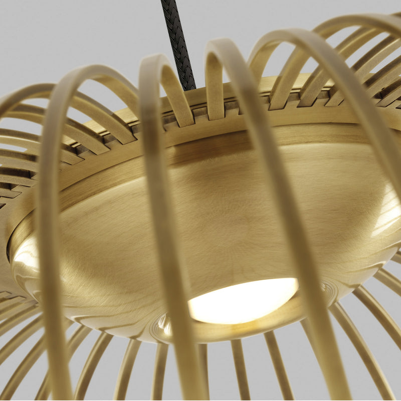 Visual Comfort Modern 700TDKAI2BR-LED930 LED Pendant, Plated Brass