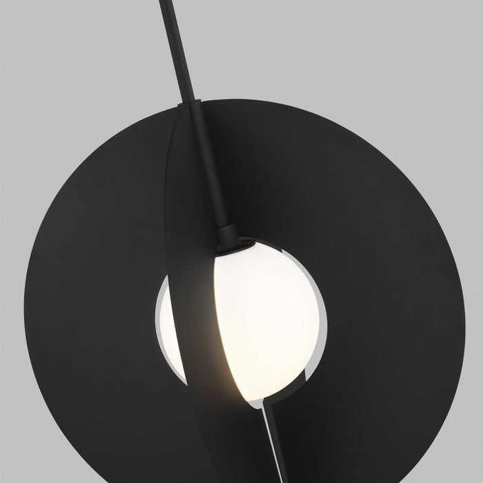 Visual Comfort Modern 700TDOBLRGB One Light Pendant, Nightshade Black