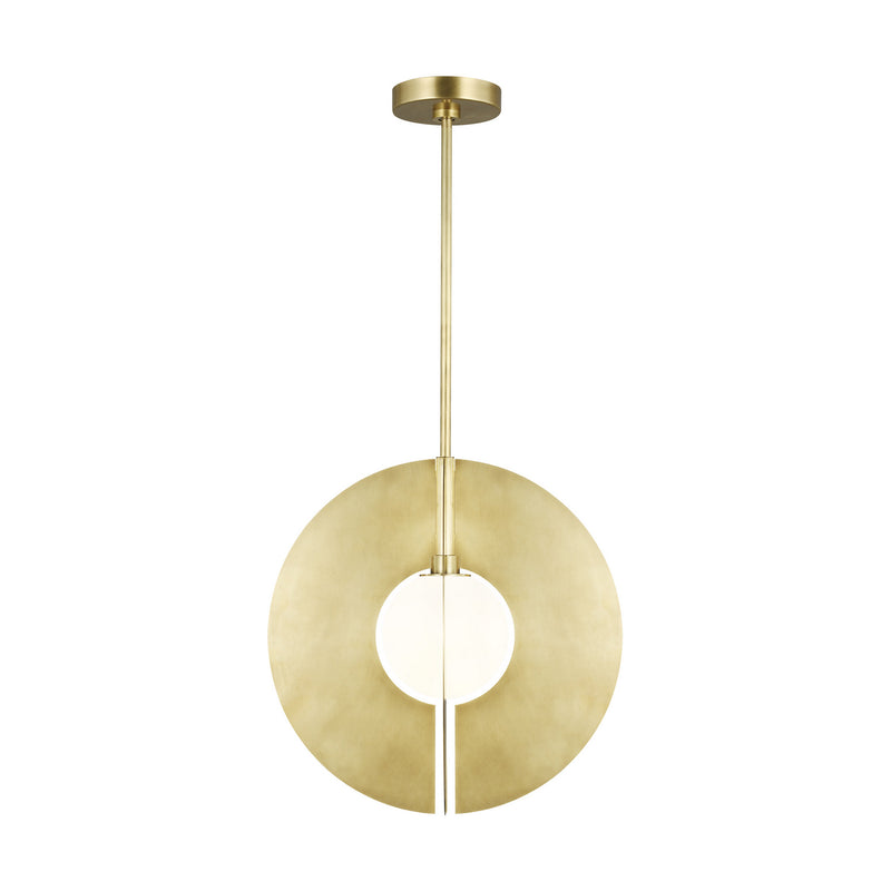 Visual Comfort Modern 700TDOBLRGNB One Light Pendant, Natural Brass