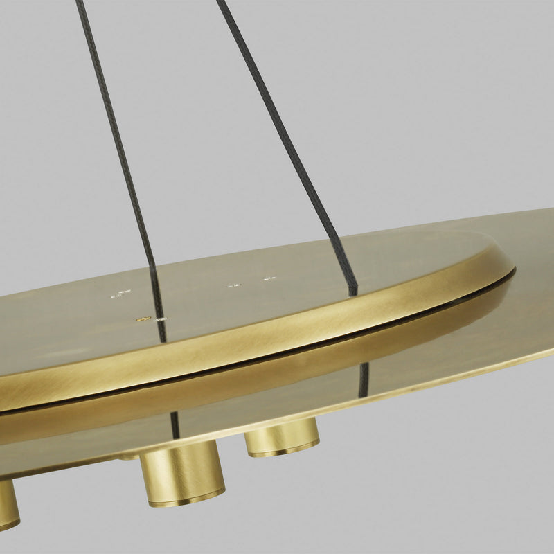 Visual Comfort Modern 700TDPNT22NB-LED930-277 LED Pendant, Natural Brass