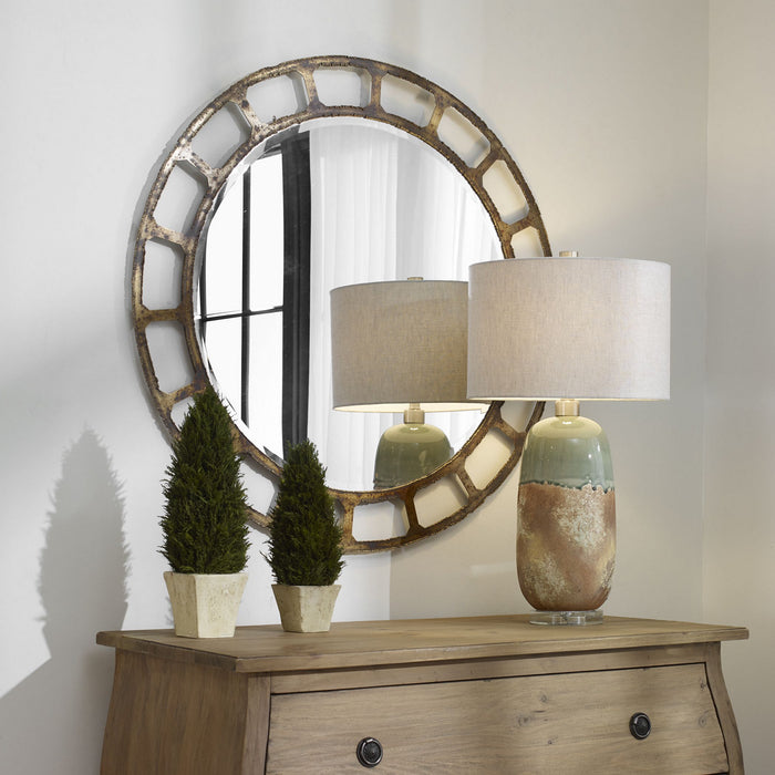 Uttermost 09759 Mirror, Aged Golden Bronze