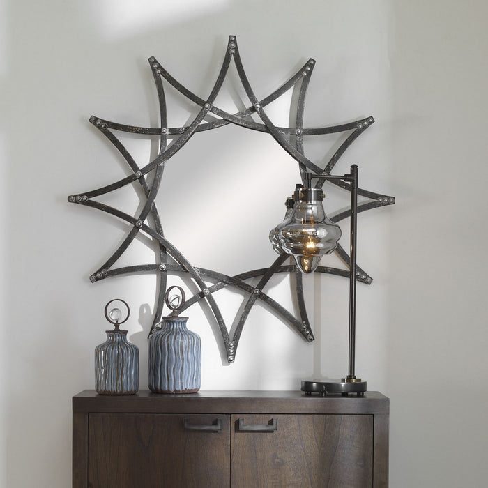 Uttermost 09766 Mirror, Aged Crackled Charcoal