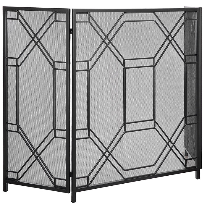 Uttermost 17982 Fireplace Screen, Satin Black