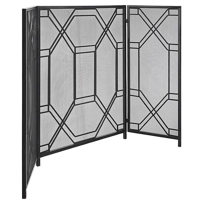 Uttermost 17982 Fireplace Screen, Satin Black