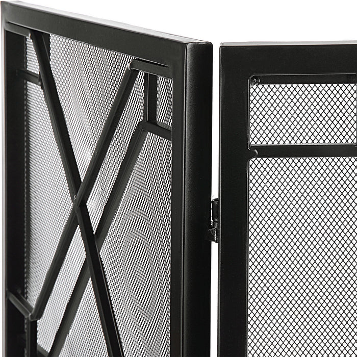 Uttermost 17982 Fireplace Screen, Satin Black
