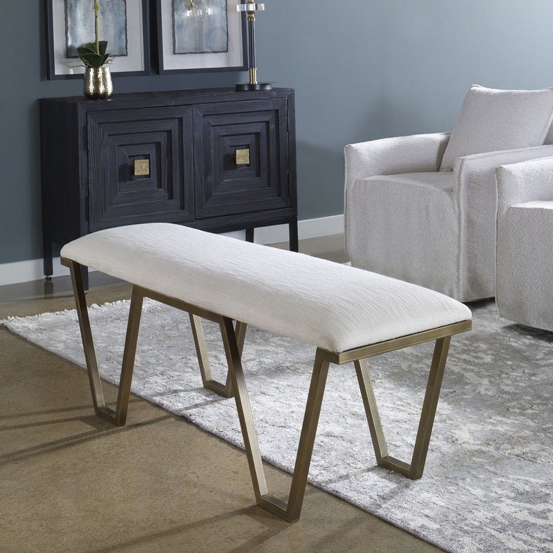 Uttermost 23676 Bench, Antique Gold Leaf
