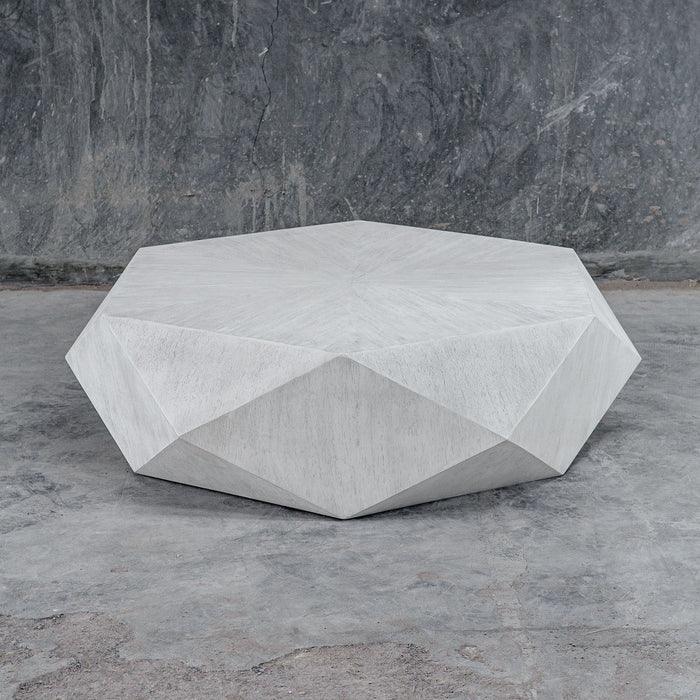 Uttermost 25163 Coffee Table, White Ceruse