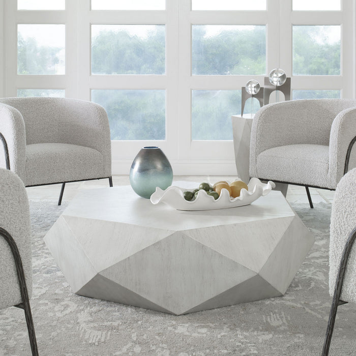 Uttermost 25163 Coffee Table, White Ceruse