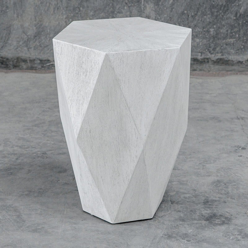 Uttermost 25164 Side Table, Fresh White Ceruse
