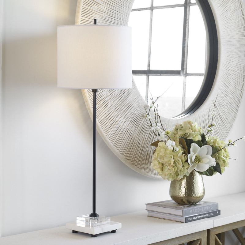 Uttermost 29992-1 One Light Buffet Lamp, Satin Black