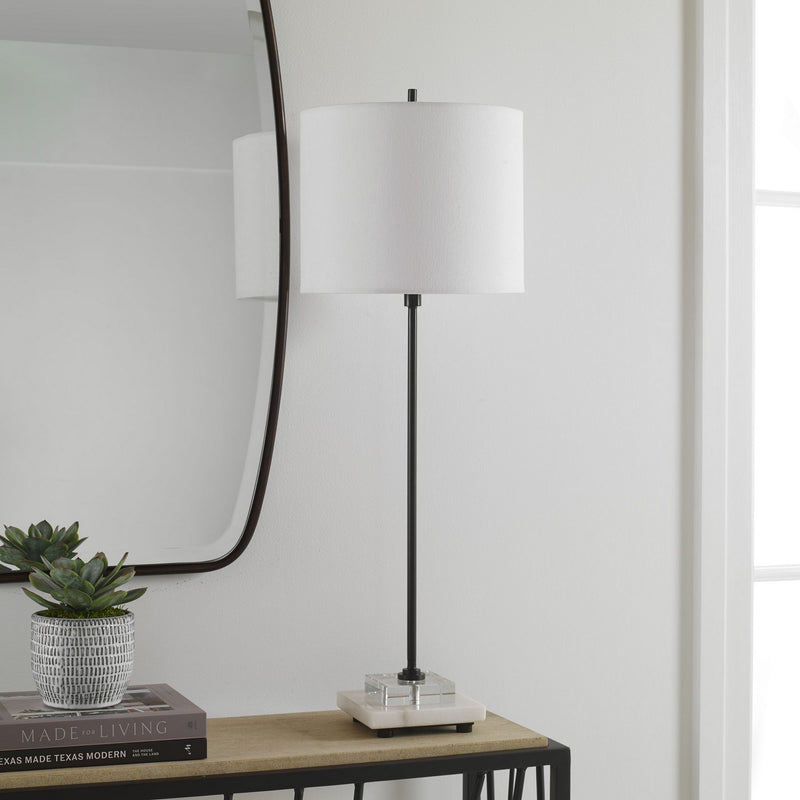 Uttermost 29992-1 One Light Buffet Lamp, Satin Black