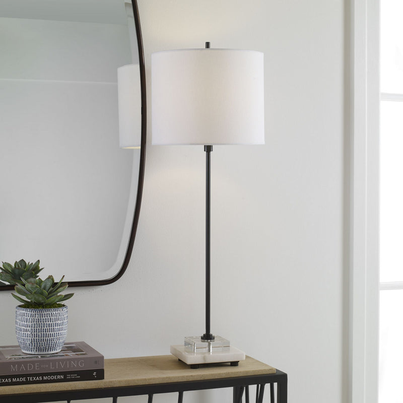 Uttermost 29992-1 One Light Buffet Lamp, Satin Black