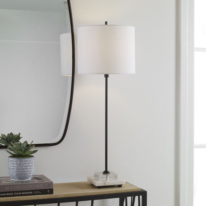 Uttermost 29992-1 One Light Buffet Lamp, Satin Black