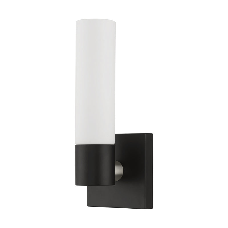 Livex Lighting 10101-04 One Light Wall Sconce, Black w/ Brushed Nickel