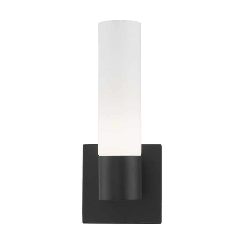 Livex Lighting 10101-04 One Light Wall Sconce, Black w/ Brushed Nickel