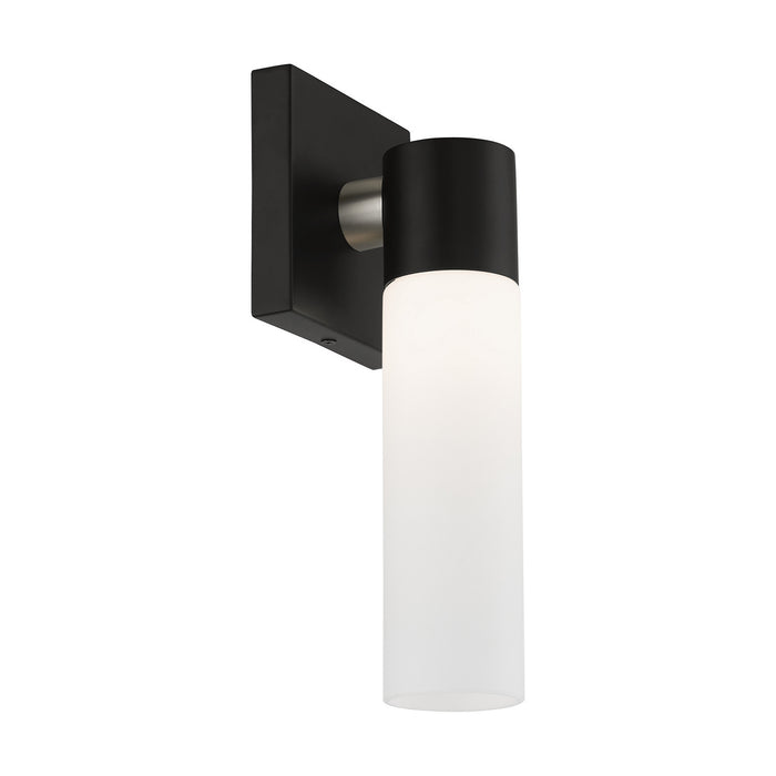 Livex Lighting 10101-04 One Light Wall Sconce, Black w/ Brushed Nickel