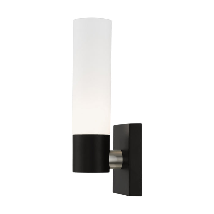 Livex Lighting 10101-04 One Light Wall Sconce, Black w/ Brushed Nickel